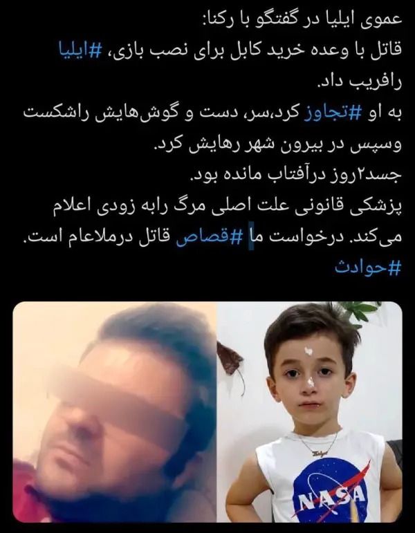 بهنام نعمتی قاتل ایلیا:  