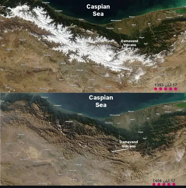 مقایسه حجم برف رشته کوه 