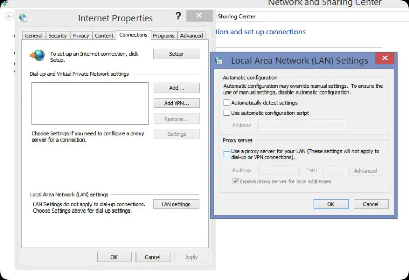 رفع مشکل اینترنت بعد فیلترشکن